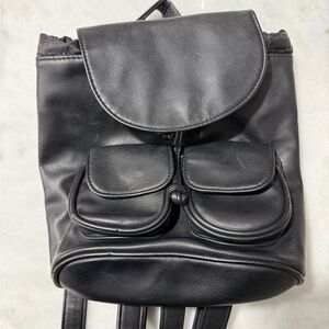 Target Black Leather Backpack